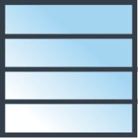 HR++ 4-vakken (3 roede horizontaal)