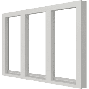 Vast glas | 3 vakken horizontaal | hout