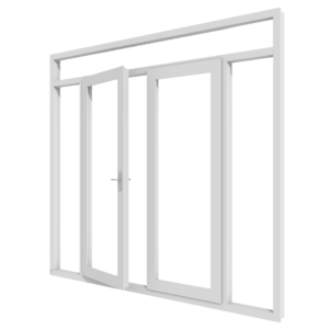 Tuindeuren (stolp) met bovenlicht en twee zijlichten – buitendraaiend | kunststof