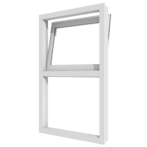 Draai-kiepraam (boven) en vast glas verticaal | 2 vakken | kunststof