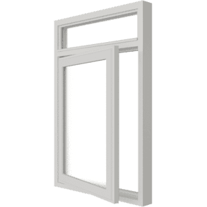 Draairaam met bovenlicht | 2 vakken | hout